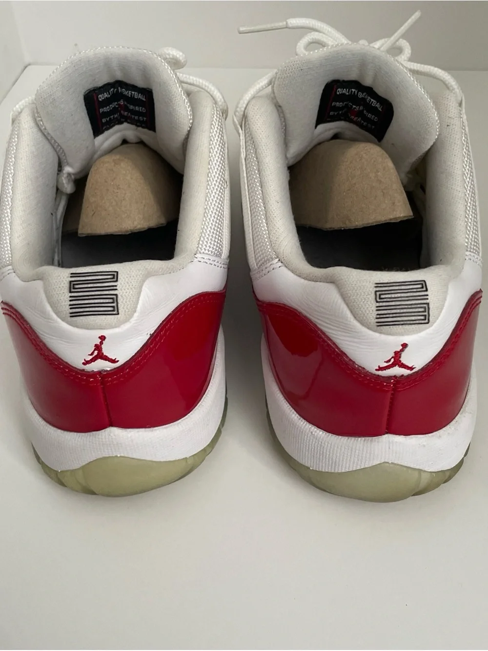 Jordan 11 White and Red Low-Top Basketball Sneakers size 7